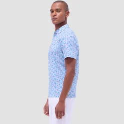 Victor Leaf Print OoohCotton Polo Shirt