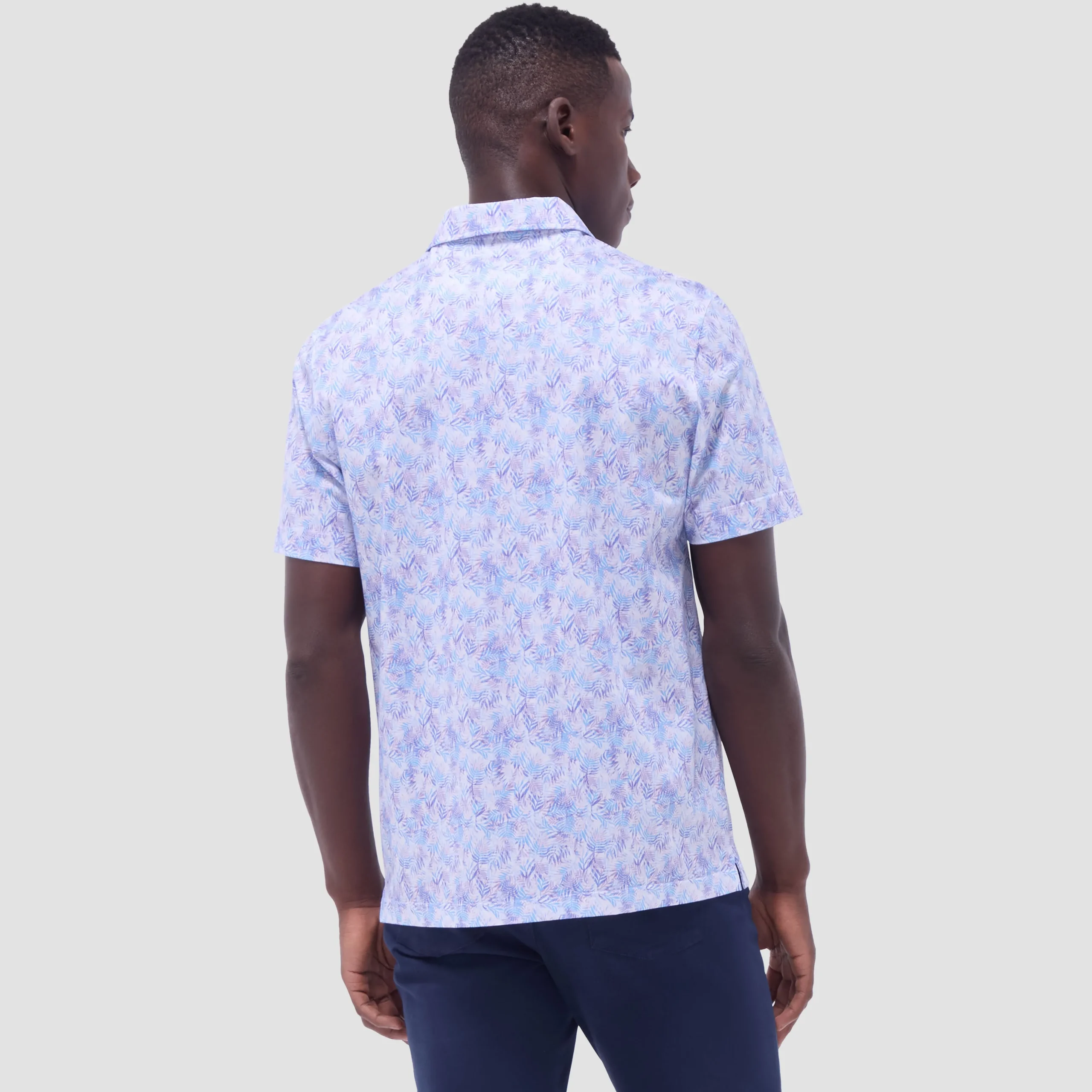 Victor Leaf Print OoohCotton Polo Shirt