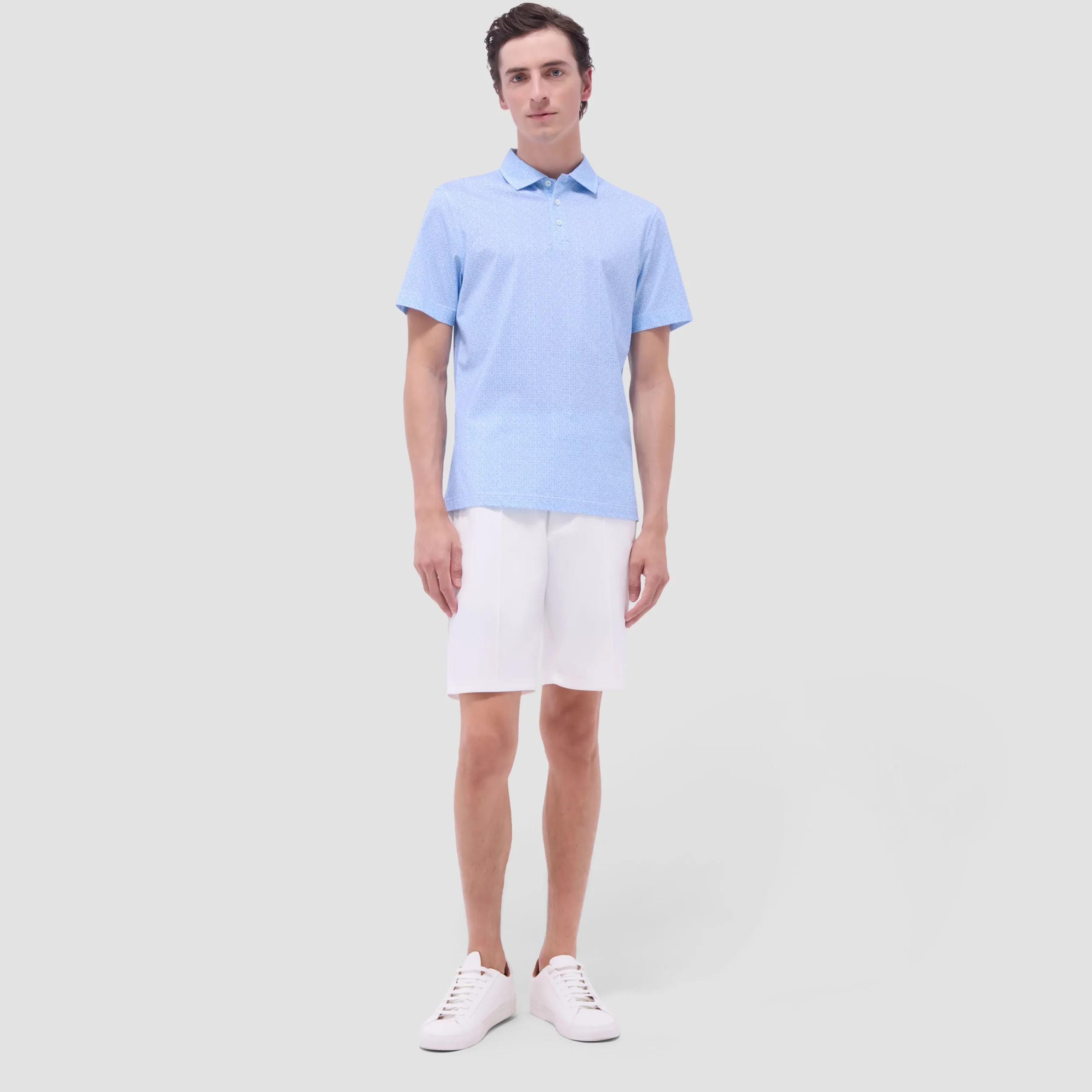 Victor Leaf Print OoohCotton Polo Shirt