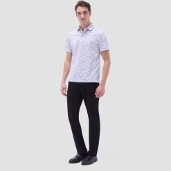 Victor Leaf Print OoohCotton Polo Shirt