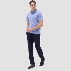 Victor Leaf Print OoohCotton Polo Shirt