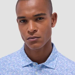 Victor Leaf Print OoohCotton Polo Shirt