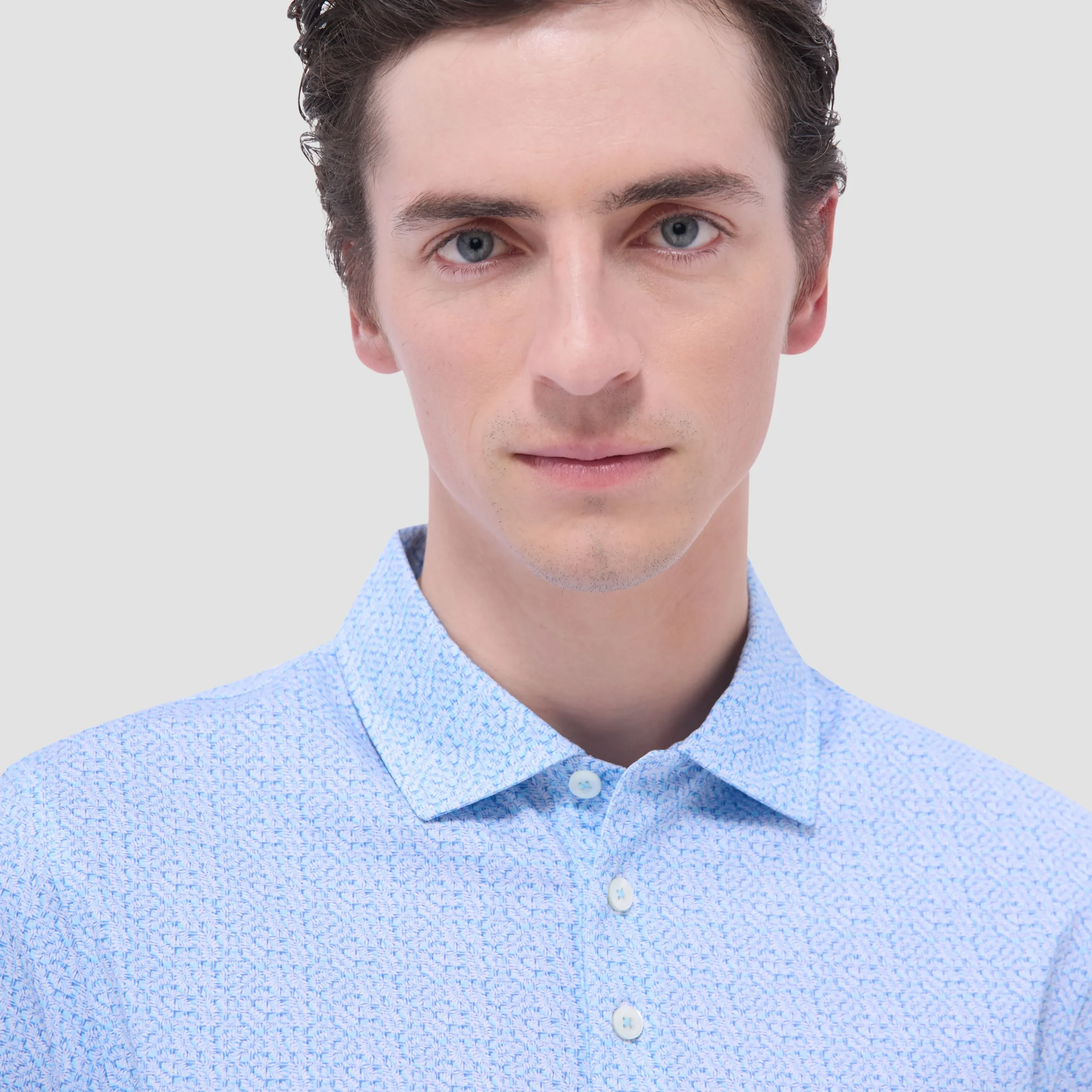 Victor Leaf Print OoohCotton Polo Shirt