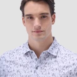 Victor Leaf Print OoohCotton Polo Shirt