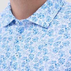 Victor Leaf Print OoohCotton Polo Shirt