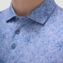 Victor Leaf Print OoohCotton Polo Shirt