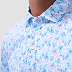 Victor Leaf Print OoohCotton Polo Shirt