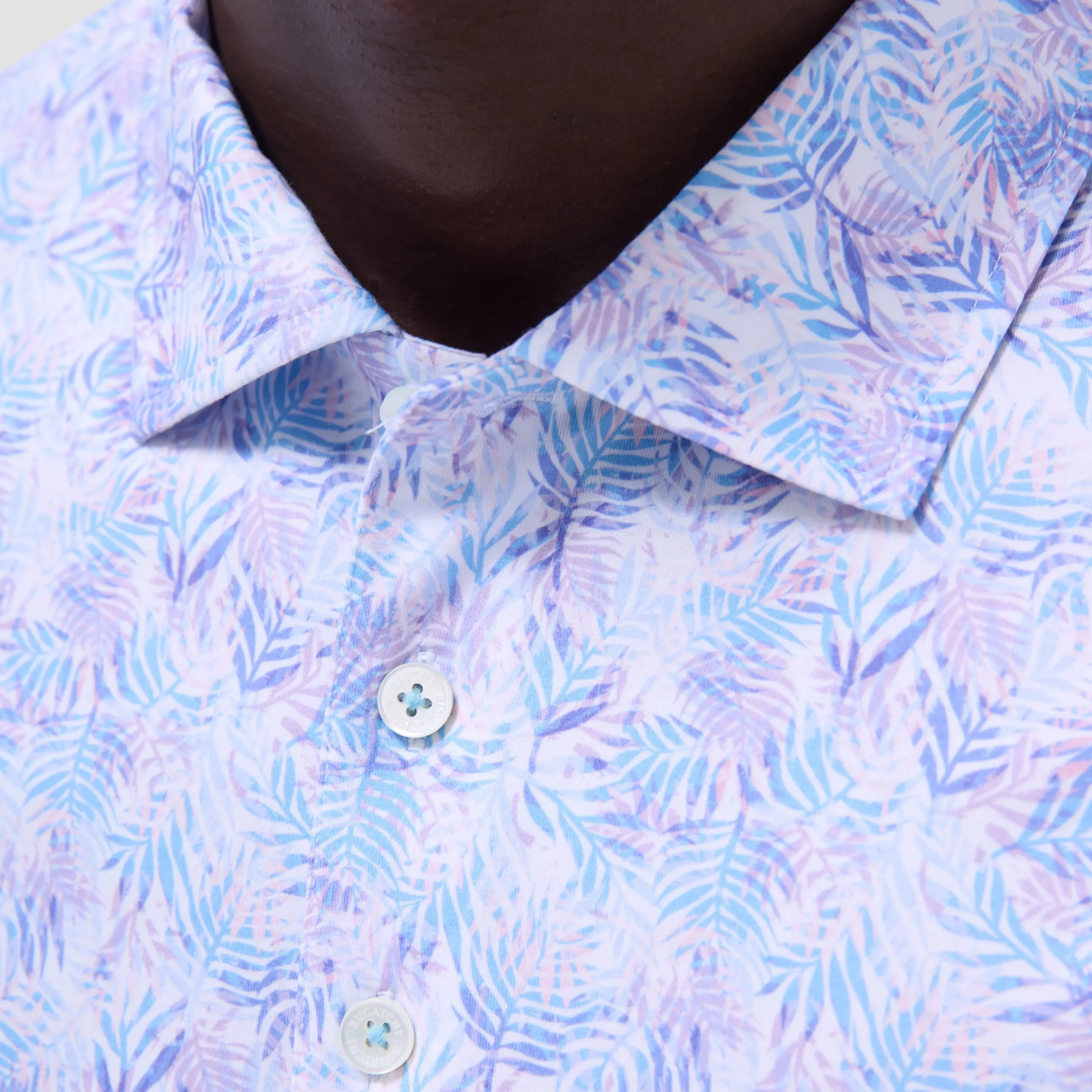 Victor Leaf Print OoohCotton Polo Shirt