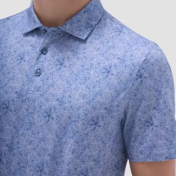 Victor Leaf Print OoohCotton Polo Shirt