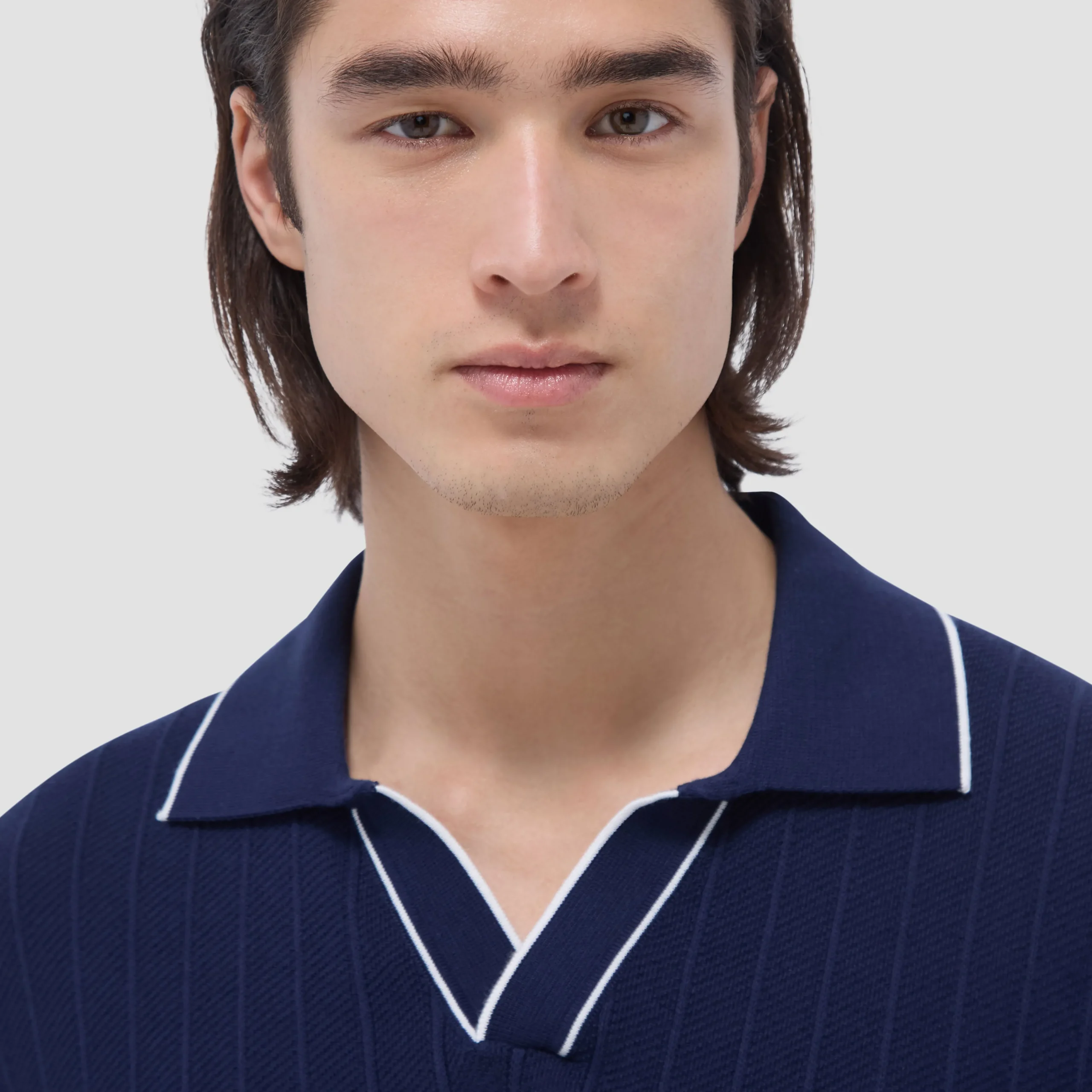 Wide Rib Short Sleeve Johnny Sweater