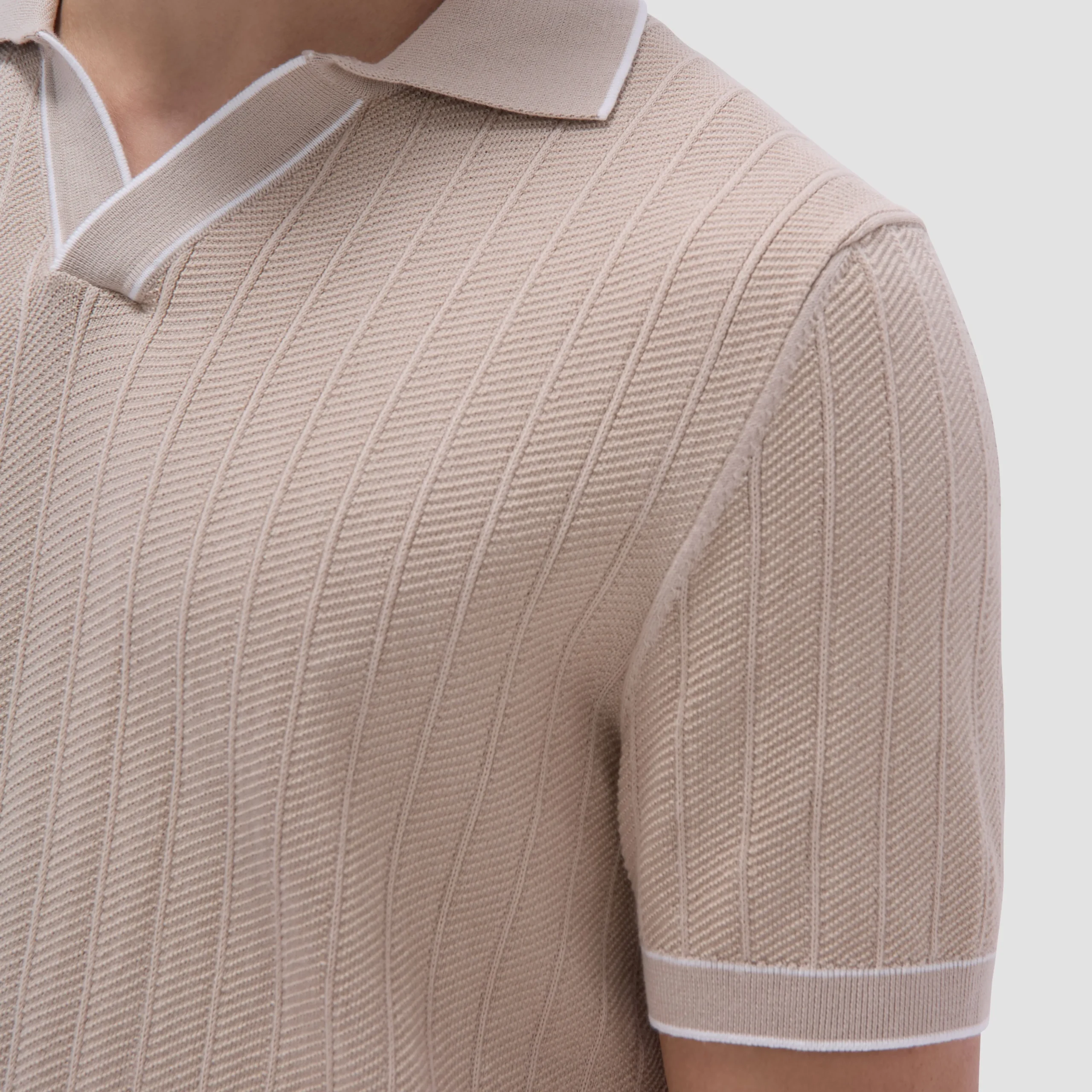 Wide Rib Short Sleeve Johnny Sweater