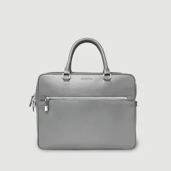 Wood Grained Semi Embossed Leather Briefcase