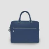 Wood Grained Semi Embossed Leather Briefcase