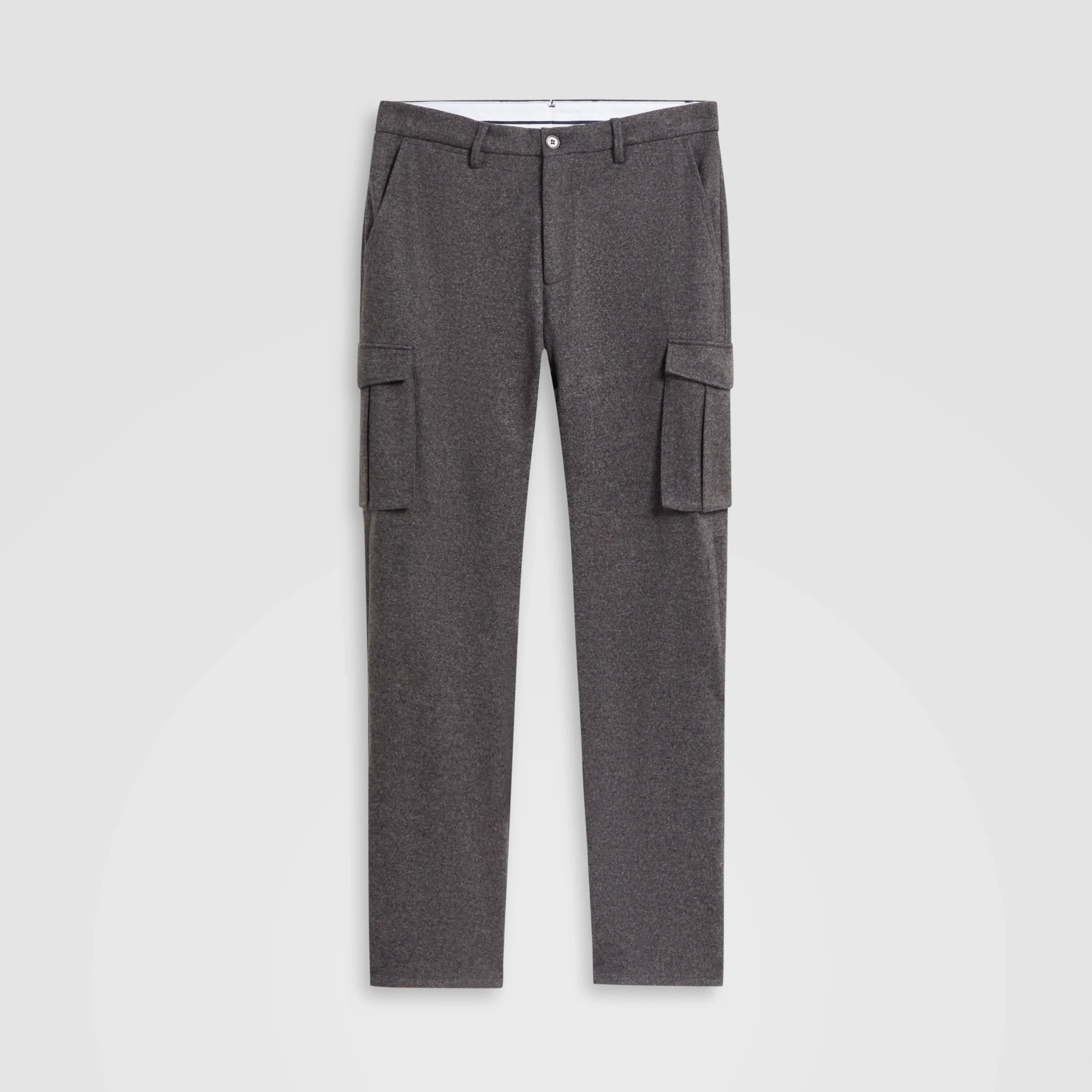 Wool Blend Knit Cargo Pants
