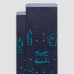 World Landmarks Mid-Calf Socks